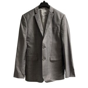 Express Blazer Mens 42L Gray‎ Wool Blend Jacket Sport Coat Office Professional